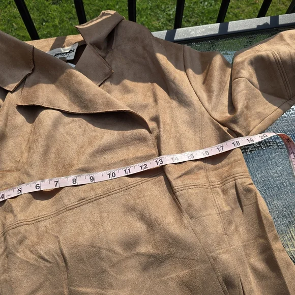 Promesa Faux Suede Long Jacket, Caramel Tan, Size S, NWT - Picture 9 of 11